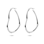 oorringen hartje 35,5 mm zilver gerhodineerd