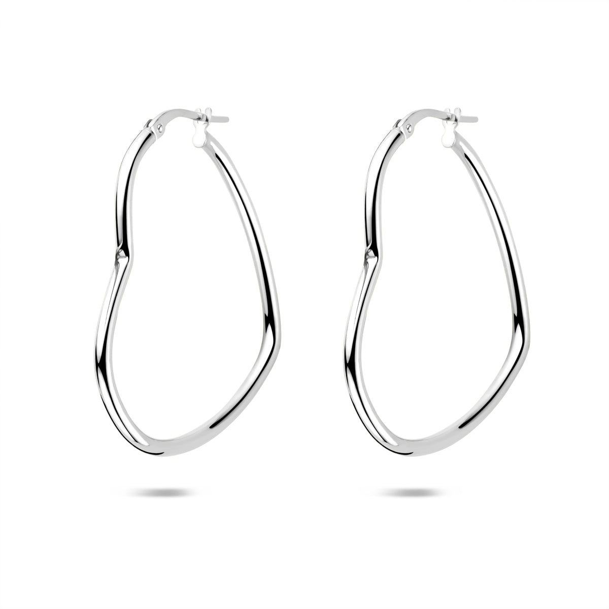 oorringen hartje 35,5 mm zilver gerhodineerd