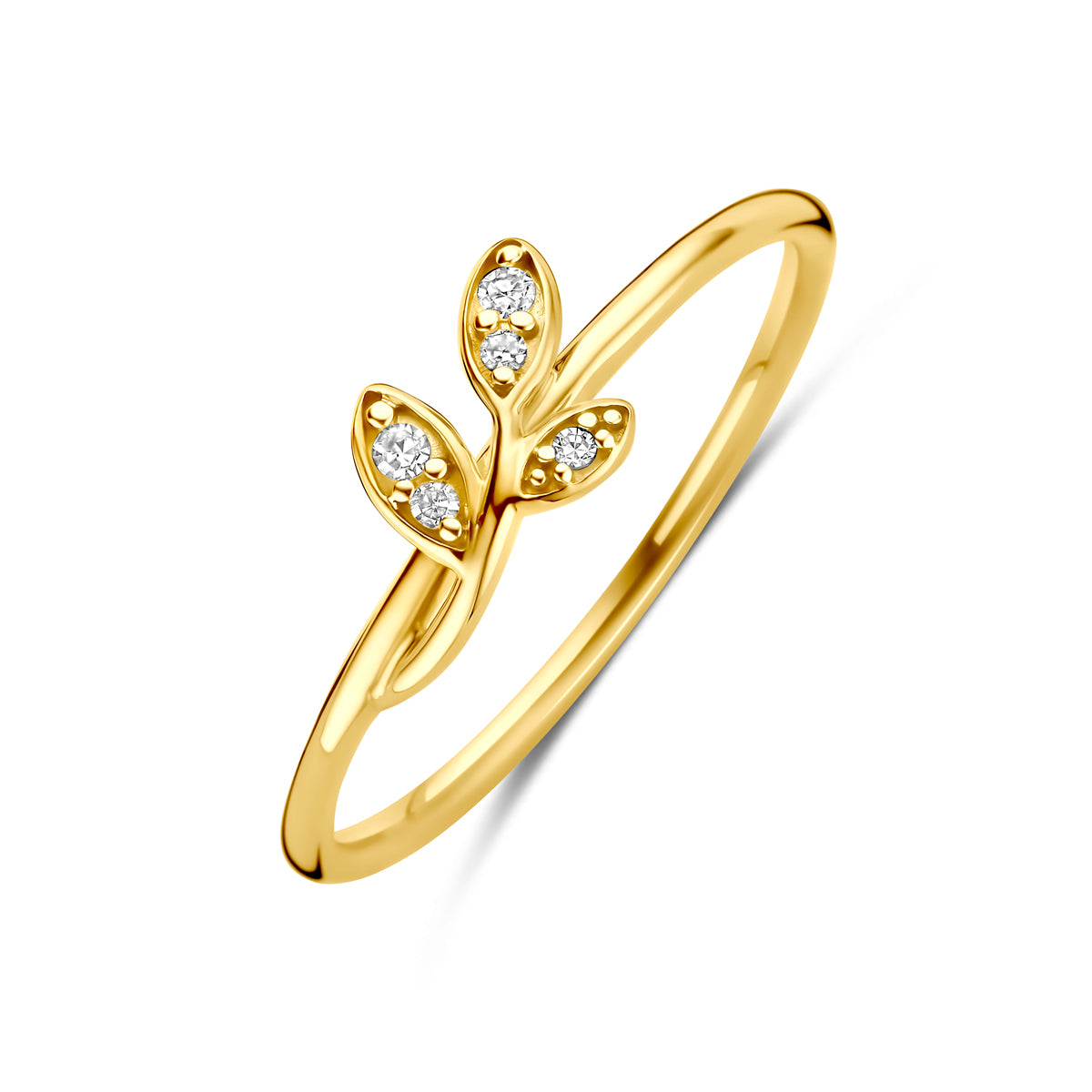 ring diamant 0.03ct h si 14K geelgoud