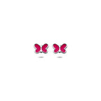 Ohrstecker Emaille Schmetterling 5 mm Silber rhodiniert