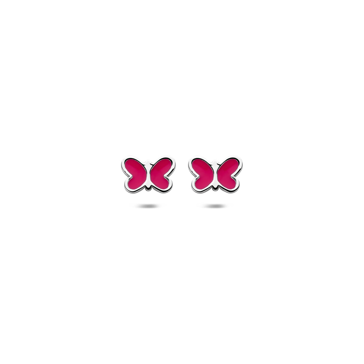 Ohrstecker Emaille Schmetterling 5 mm Silber rhodiniert