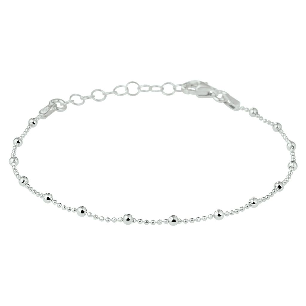 Armband Kugeln 2,0 mm 16 + 3 cm Silber rhodiniert