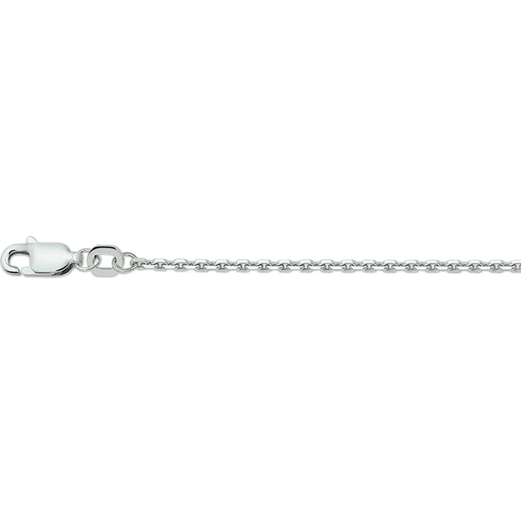 Halskette Anker flach 1,6 mm 41 + 4 cm Silber rhodiniert