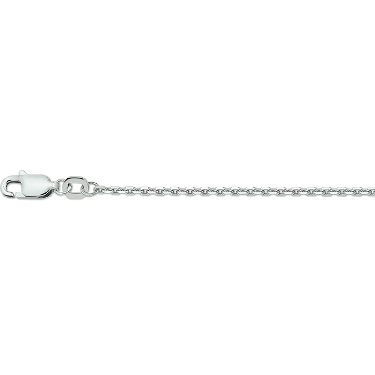 Halskette Anker flach 1,6 mm 41 + 4 cm Silber rhodiniert