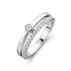 ring zirkonia zilver gerhodineerd