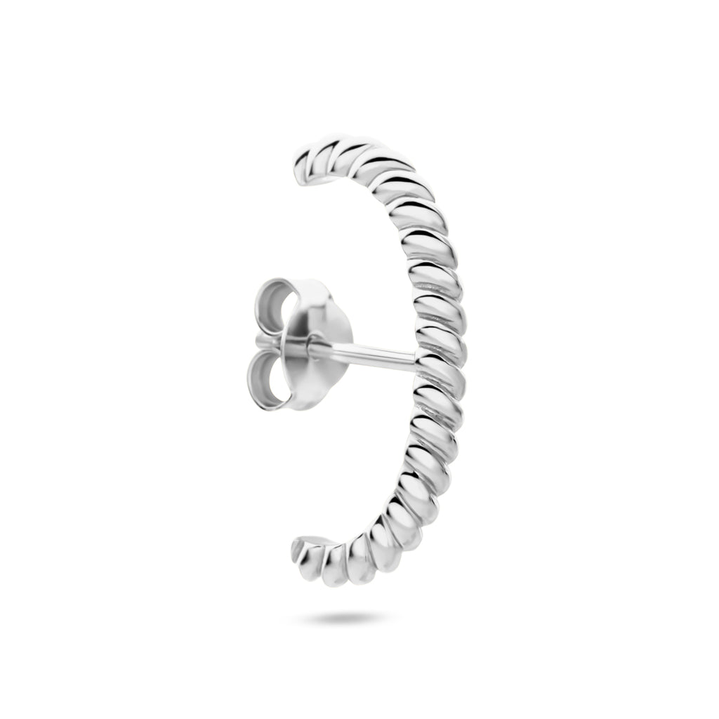 suspender oorbel gedraaid 19,5 mm zilver gerhodineerd