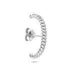 suspender oorbel gedraaid 19,5 mm zilver gerhodineerd