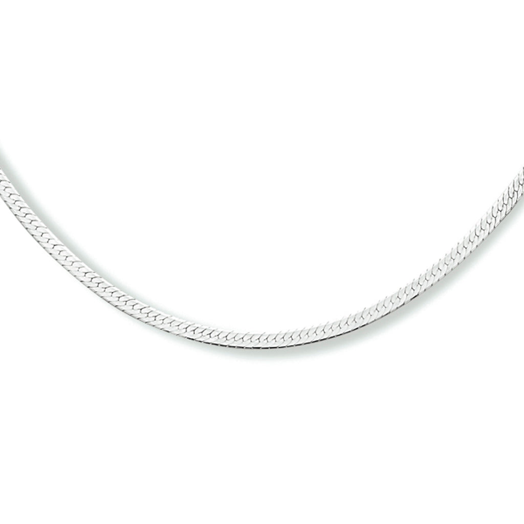 Halskette Schlange flach 2,0 mm 40 + 4 cm Silber rhodiniert