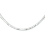 Halskette Schlange flach 2,0 mm 40 + 4 cm Silber rhodiniert