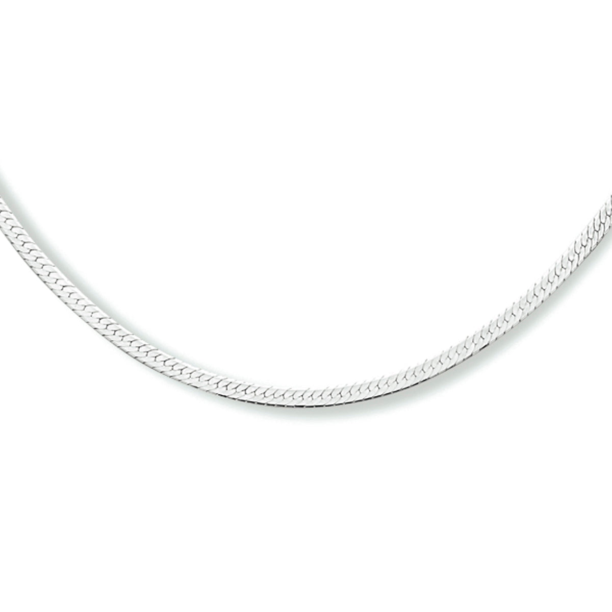 Halskette Schlange flach 2,0 mm 40 + 4 cm Silber rhodiniert