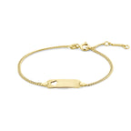 graveerarmband hart gourmette plaat 5,3 mm 16 - 17.5 - 19 cm 14K geelgoud - rechthoek