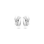 Ohrstecker Zirkonia Poly/Silber matt rhodiniert