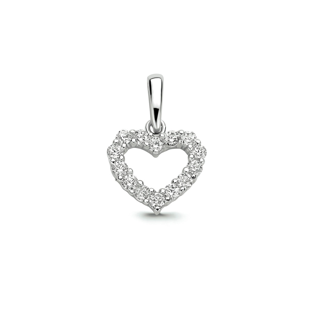 hanger hart zirkonia 14K witgoud