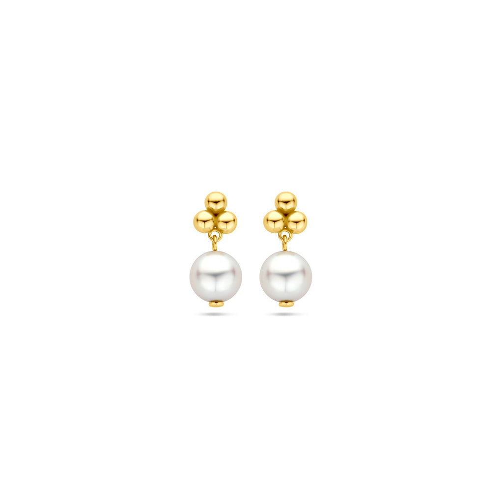 Ohrstecker Perle 15 mm 14K Gelbgold
