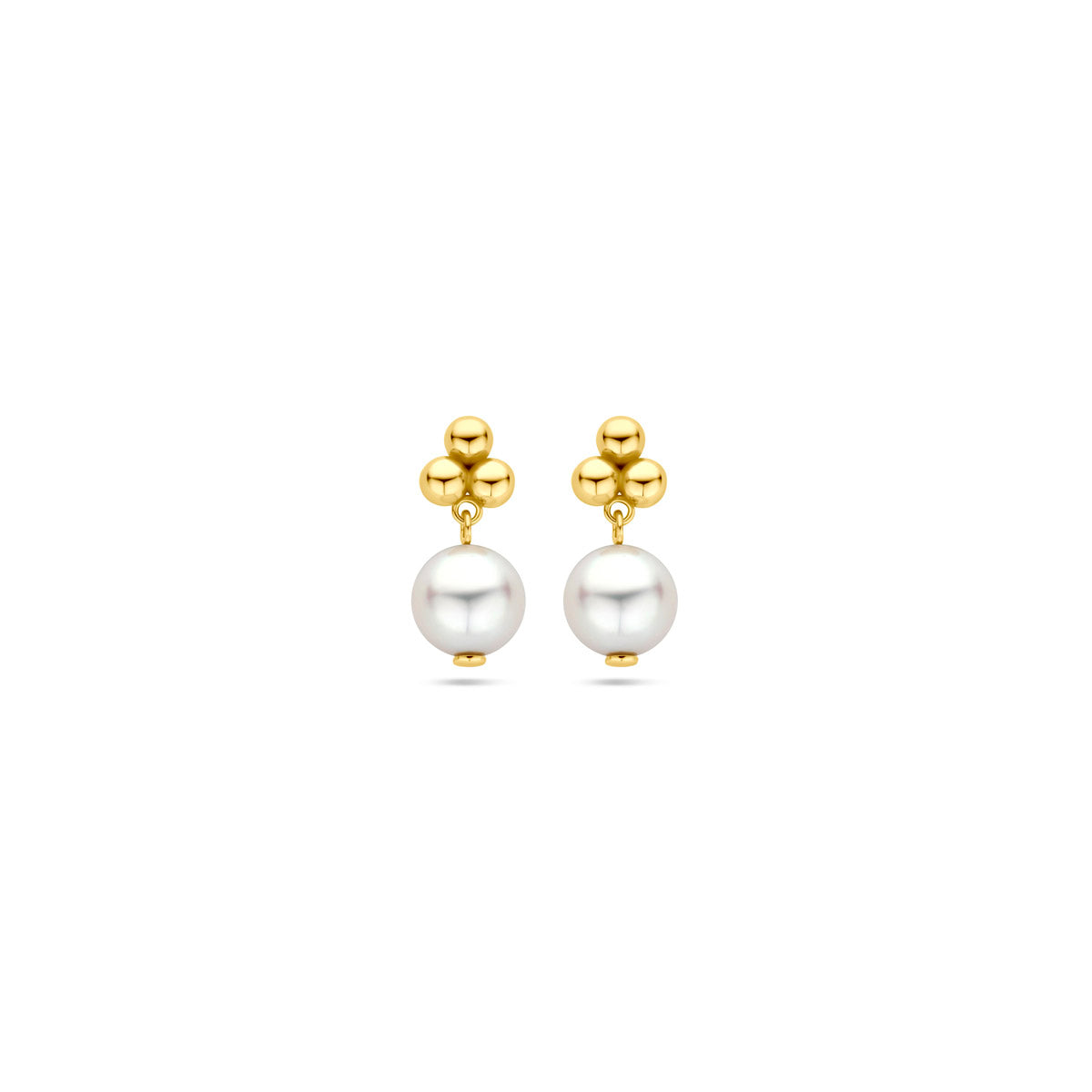Ohrstecker Perle 15 mm 14K Gelbgold