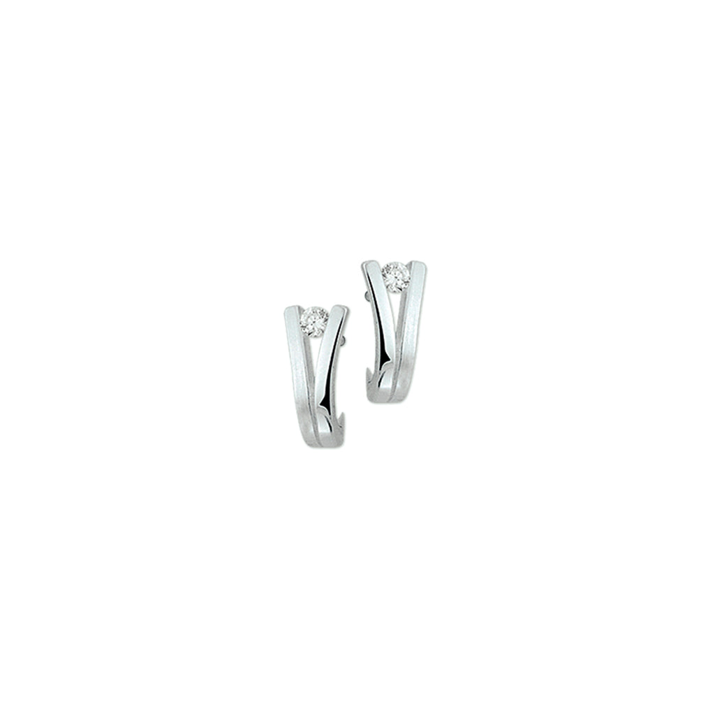Ohrstecker Zirkonia Poly/Silber matt rhodiniert