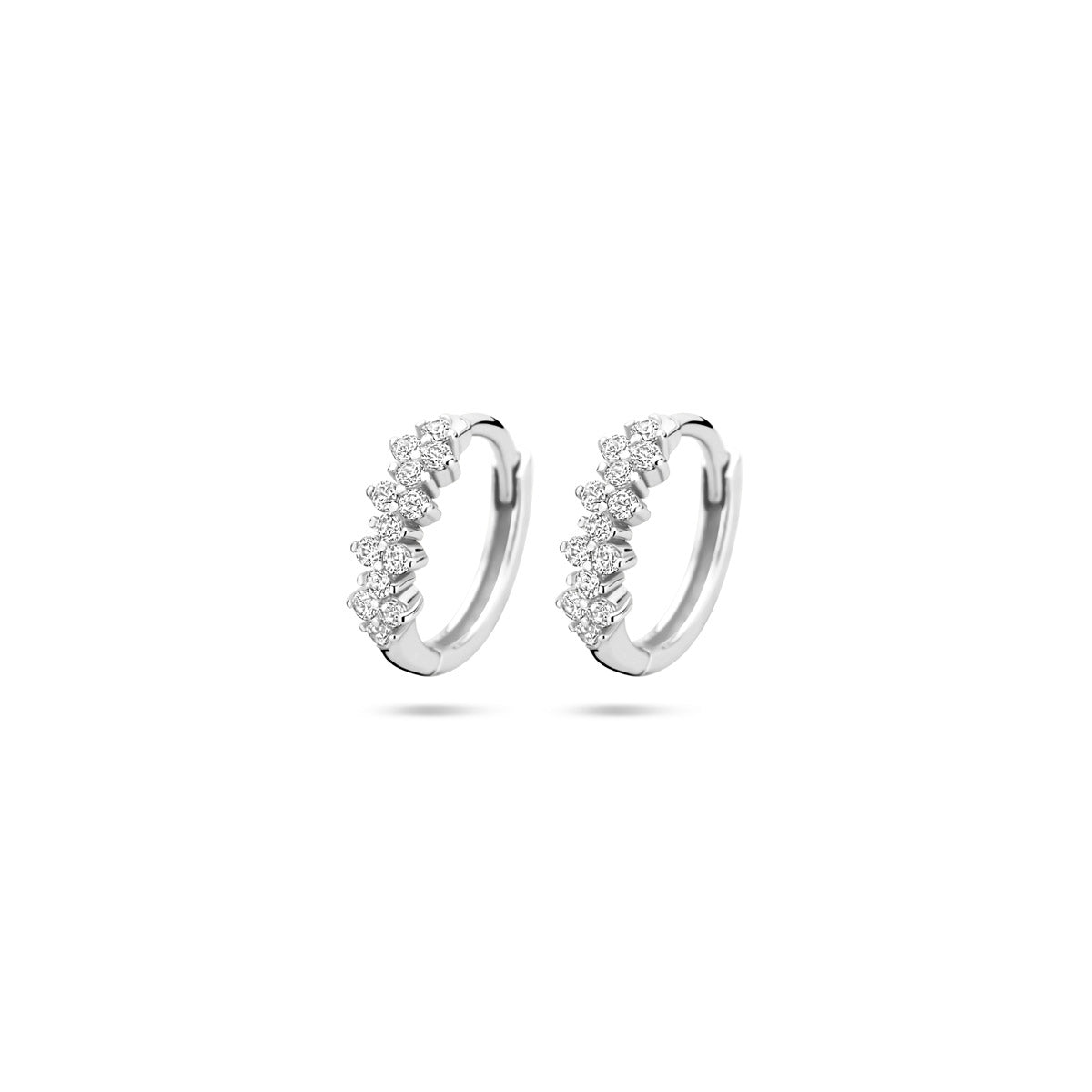 Klappohrringe Zirkonia 11,5 mm Silber rhodiniert