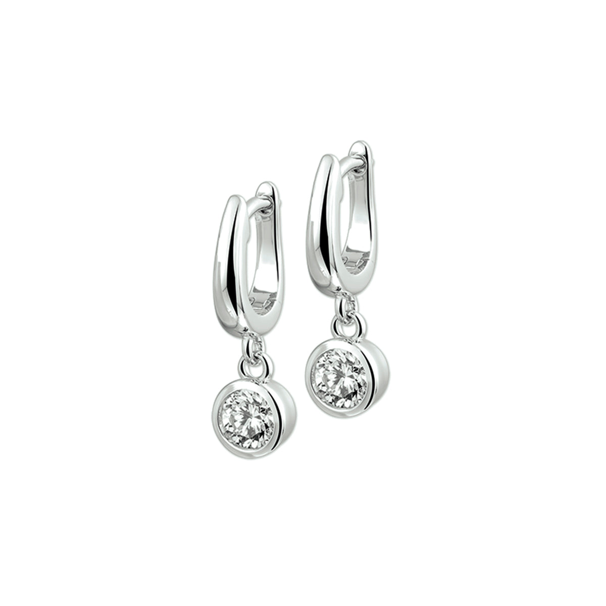 klapoorringen zirkonia zilver gerhodineerd