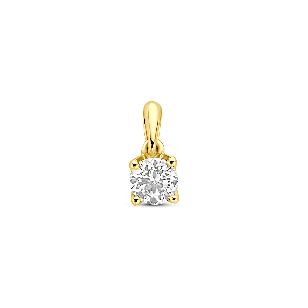 Anhänger Lab Grown Diamant 0.25ct H SI 9.5mm 14K Gelbgold