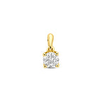 Anhänger Lab Grown Diamant 0.25ct H SI 9.5mm 14K Gelbgold