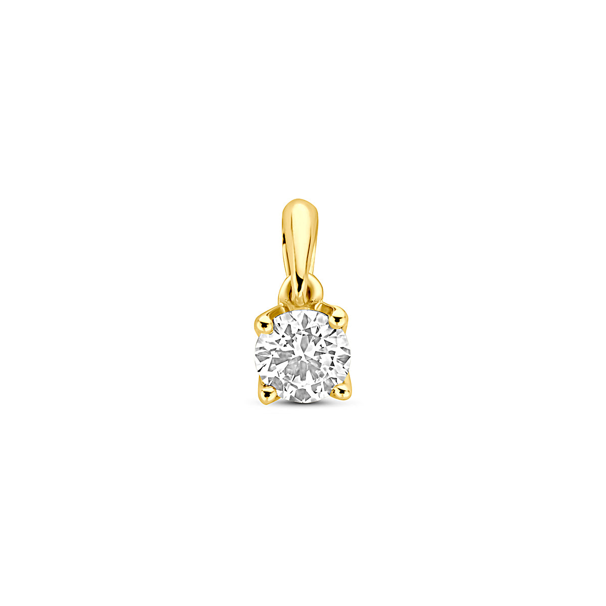 Anhänger Lab Grown Diamant 0.25ct H SI 9.5mm 14K Gelbgold