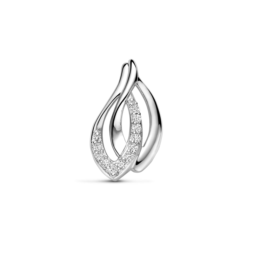 Anhänger Zirkonia 18 mm rhodiniertes Silber