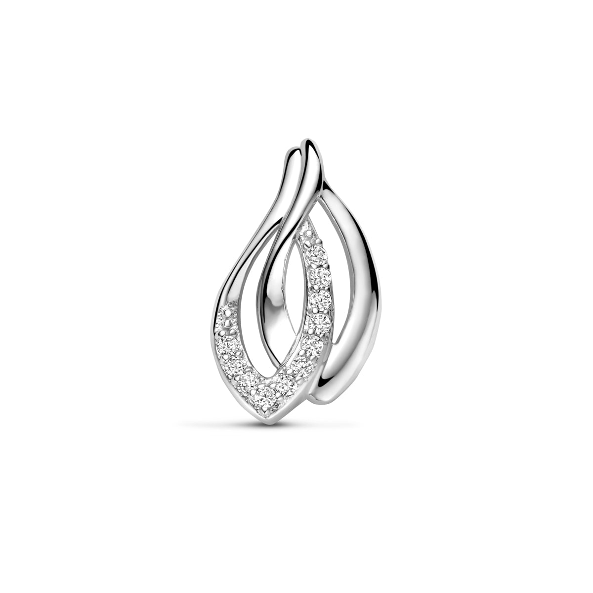 Anhänger Zirkonia 18 mm rhodiniertes Silber