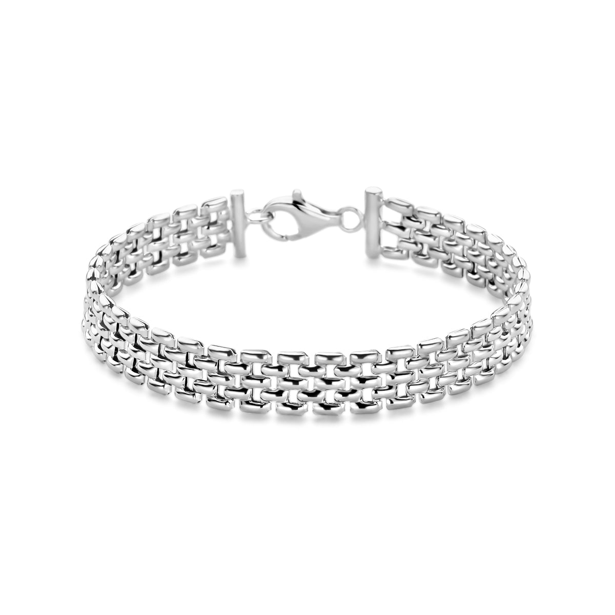Armband Panther 8 mm 19 cm Silber rhodiniert