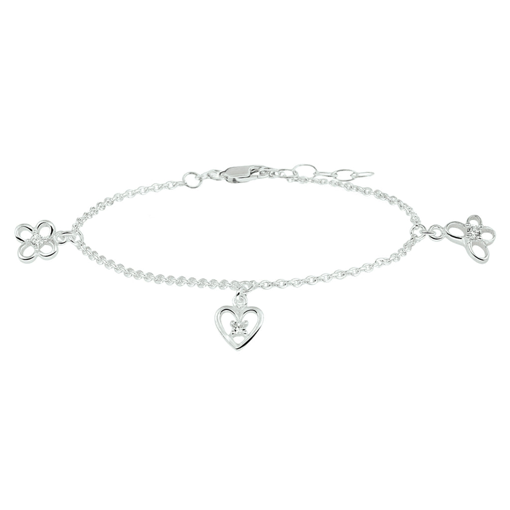 armband bedel assortiment 13 + 2 cm zilver wit