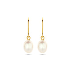 oorhangers franse haak parel 24 mm 14K geelgoud