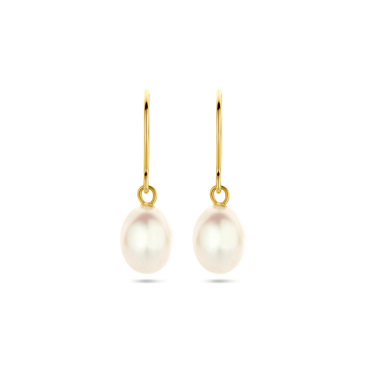 oorhangers franse haak parel 24 mm 14K geelgoud