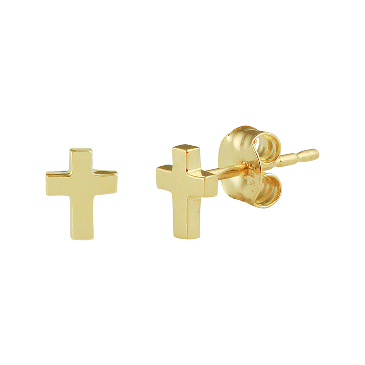 Kreuz-Ohrstecker aus 14-karätigem Gelbgold
