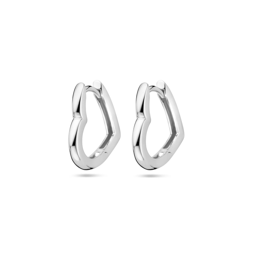 Klappcreolen Herz 16 mm rhodiniertes Silber