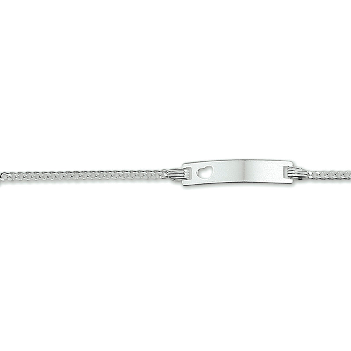 graveerarmband gourmet plaat 4,2 mm 9 - 11 cm zilver gerhodineerd