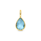 9k hanger blauw topaas 10,5 mm 9K geel