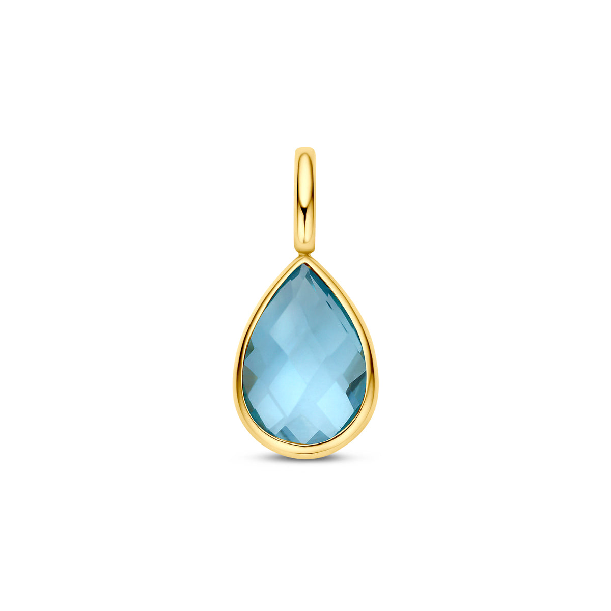 9k hanger blauw topaas 10,5 mm 9K geel