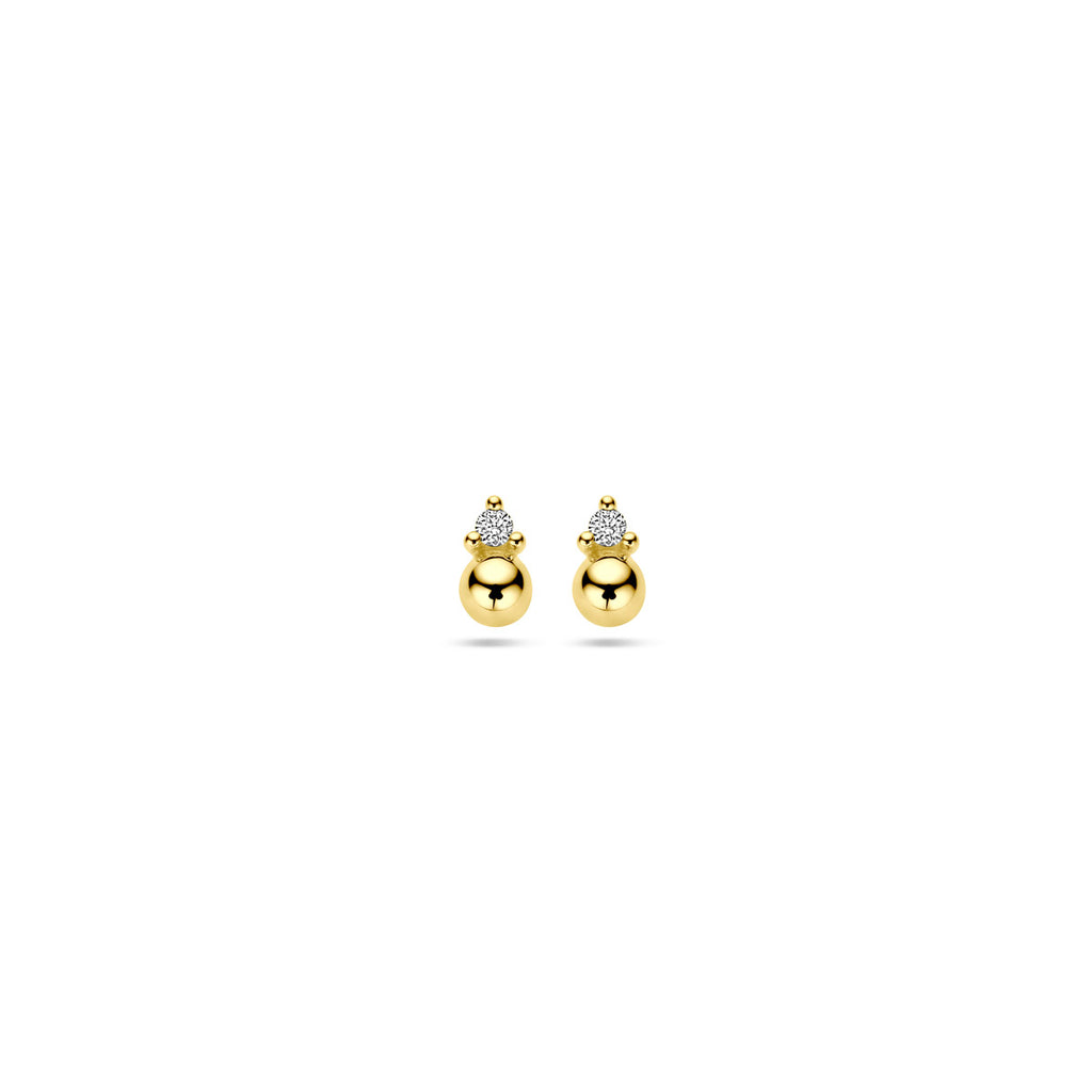 Ohrstecker Kugeldiamant 0,02 ct (2x 0,01 ct) h p1 14K Gelbgold