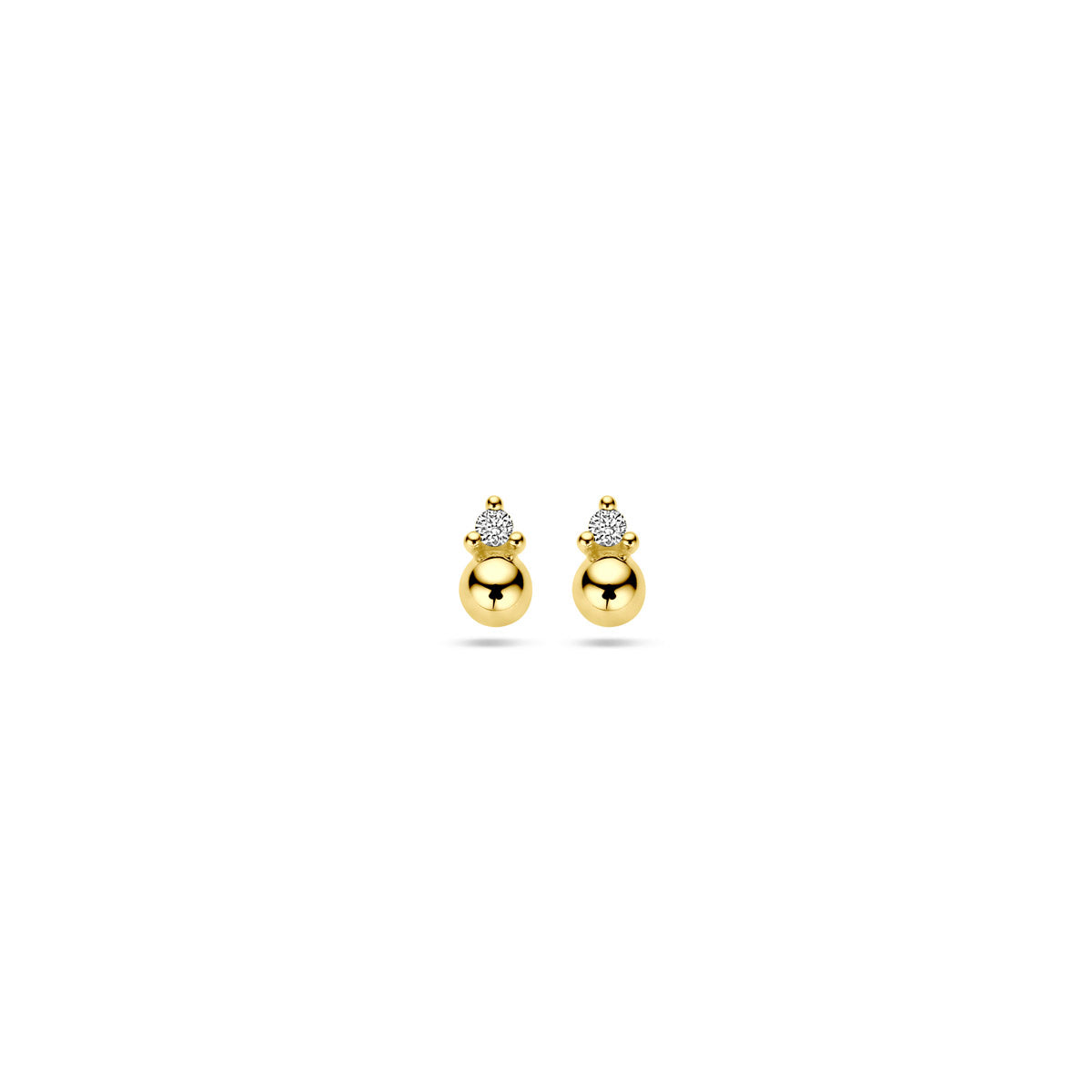 Ohrstecker Kugeldiamant 0,02 ct (2x 0,01 ct) h p1 14K Gelbgold
