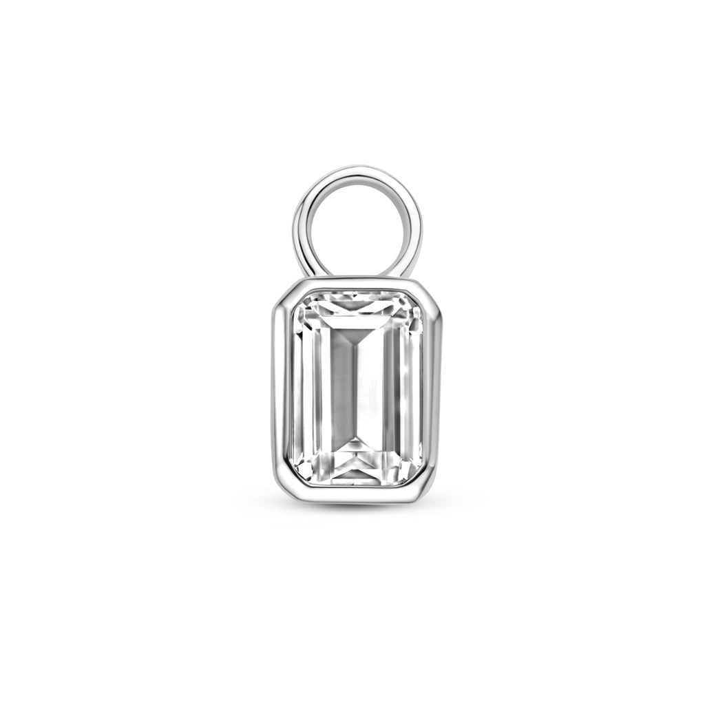 oorringhanger zirkonia 11 mm zilver gerhodineerd