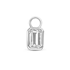 oorringhanger zirkonia 11 mm zilver gerhodineerd