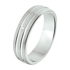 Ring A304 – 5 mm – 0,01 ct H SI Silber rhodiniert