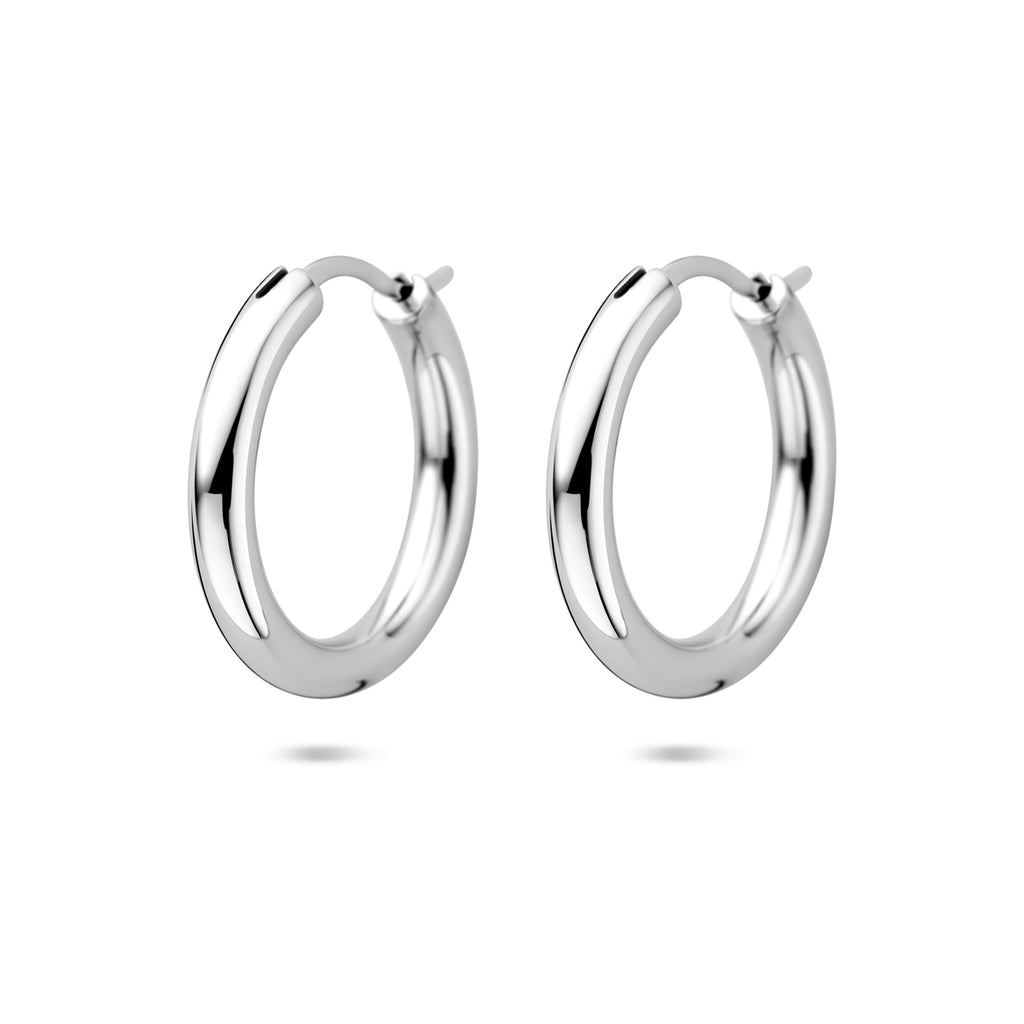 oorringen 21 mm zilver gerhodineerd