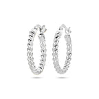 oorringen gedraaide buis 18 mm zilver gerhodineerd