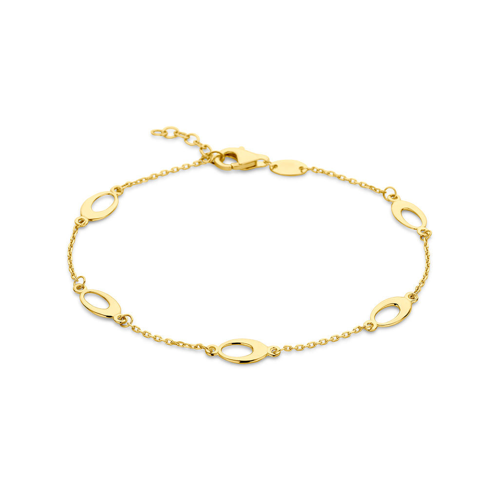 Armband oval 17 + 2 cm 14K Gelbgold