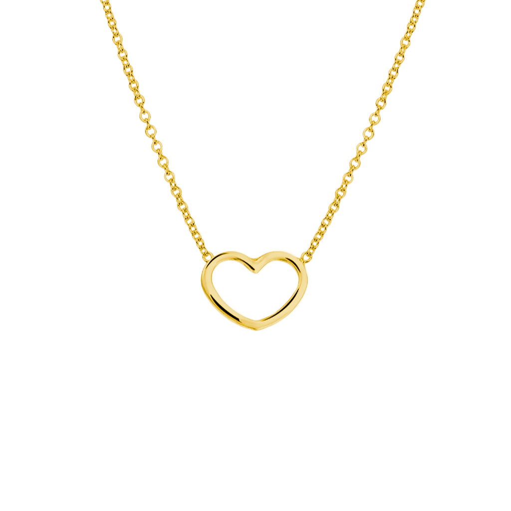 collier hart 41 + 5 cm 3 micron zilver verguld (geel)