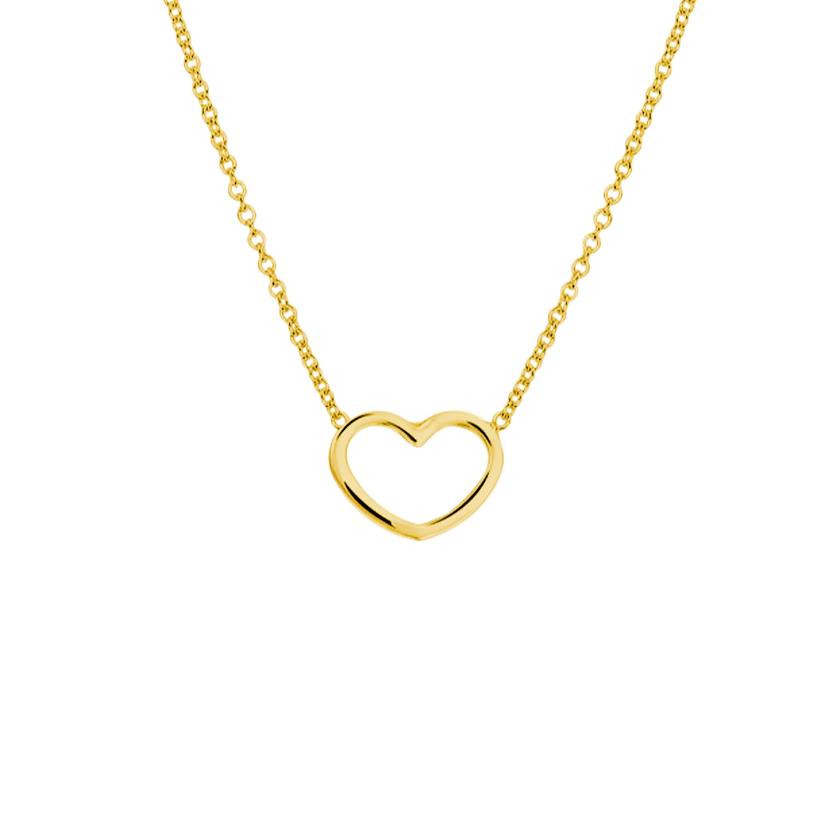 collier hart 41 + 5 cm 3 micron zilver verguld (geel)