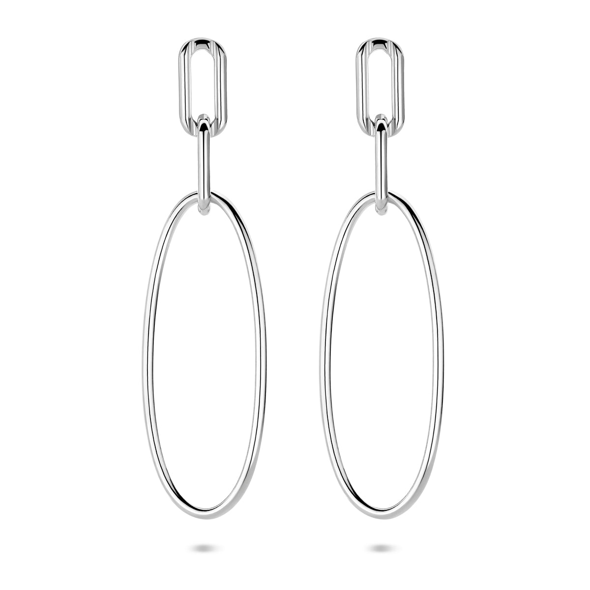 Ohrhänger Glied 44 mm rhodiniertes Silber