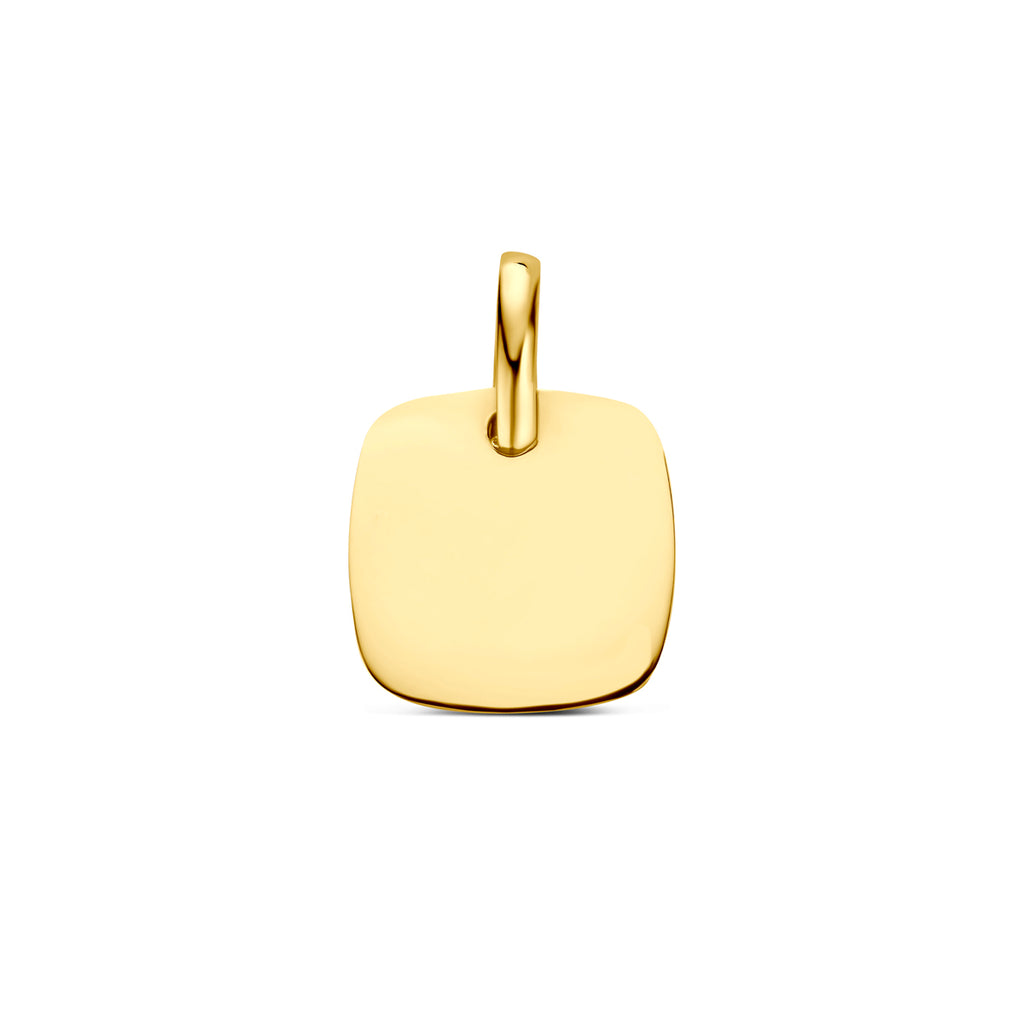 graveerhanger vierkant 10 mm 14K geelgoud - vierkant