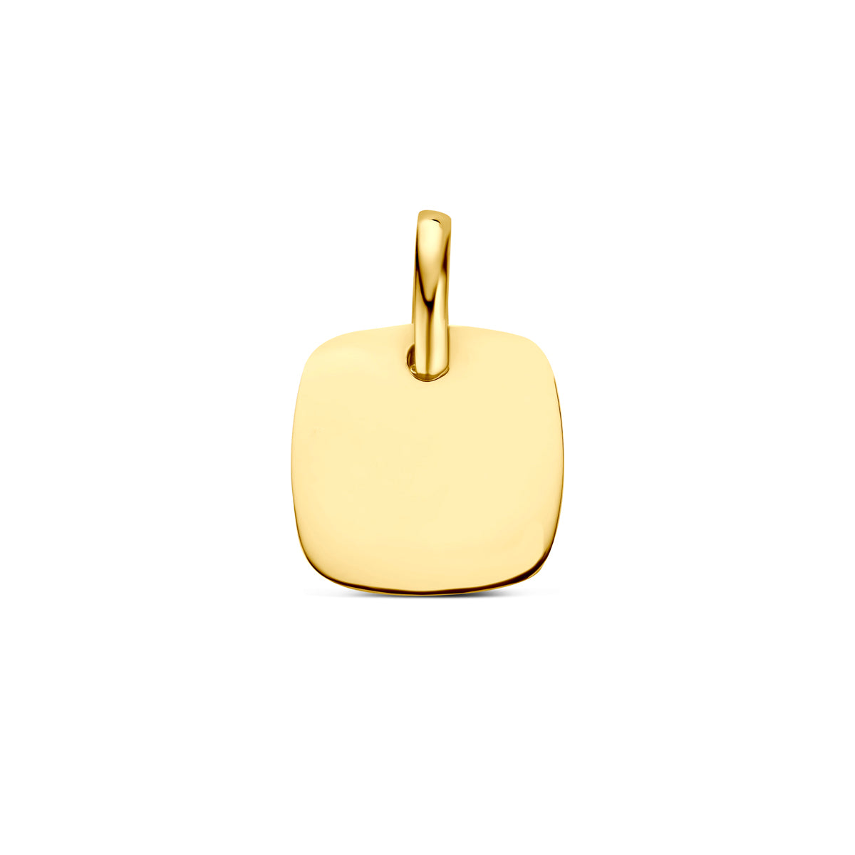 graveerhanger vierkant 10 mm 14K geelgoud - vierkant