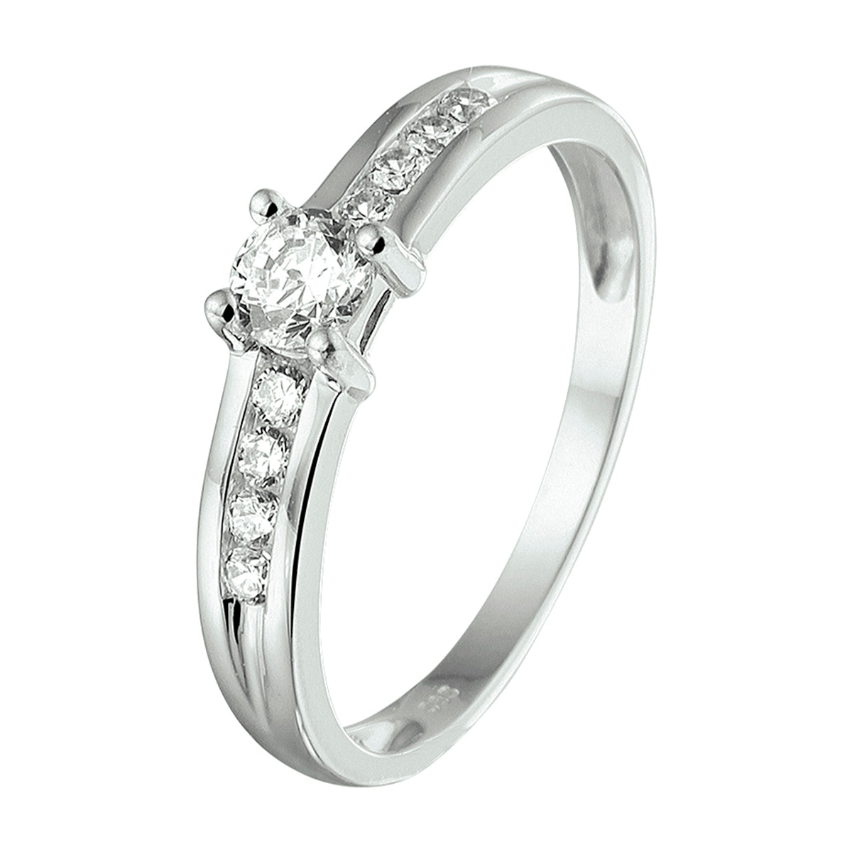 ring zirkonia 14K witgoud